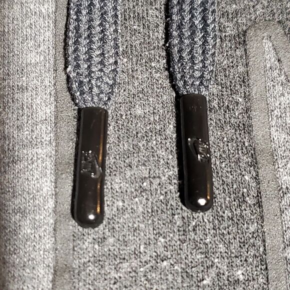 VTG Y2K Nike Hoodie Sweatshirt 2X Gray Stitched Big Logo Pull Over Spell Out EUC - Picture 4 of 10